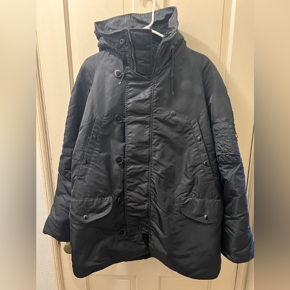 Alpha Industries N-3B PARKA - BLACK - Size Large